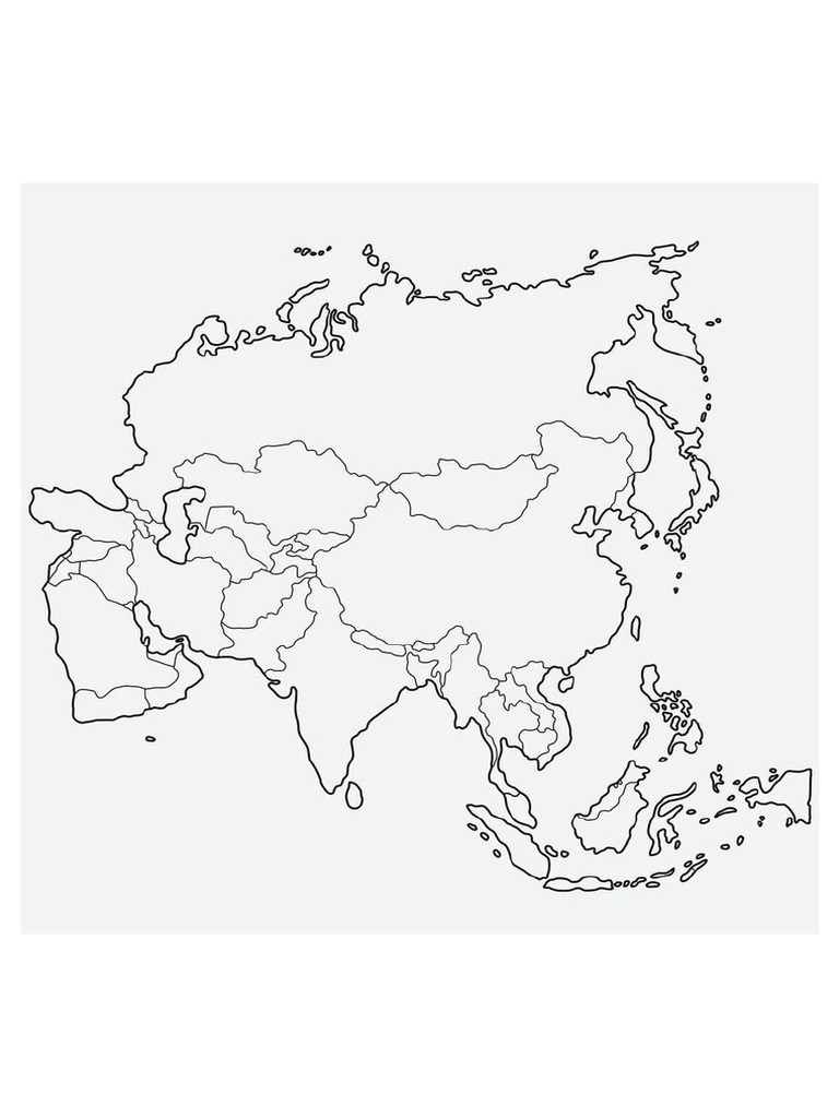 Blank Map of Asia Homework | PDF