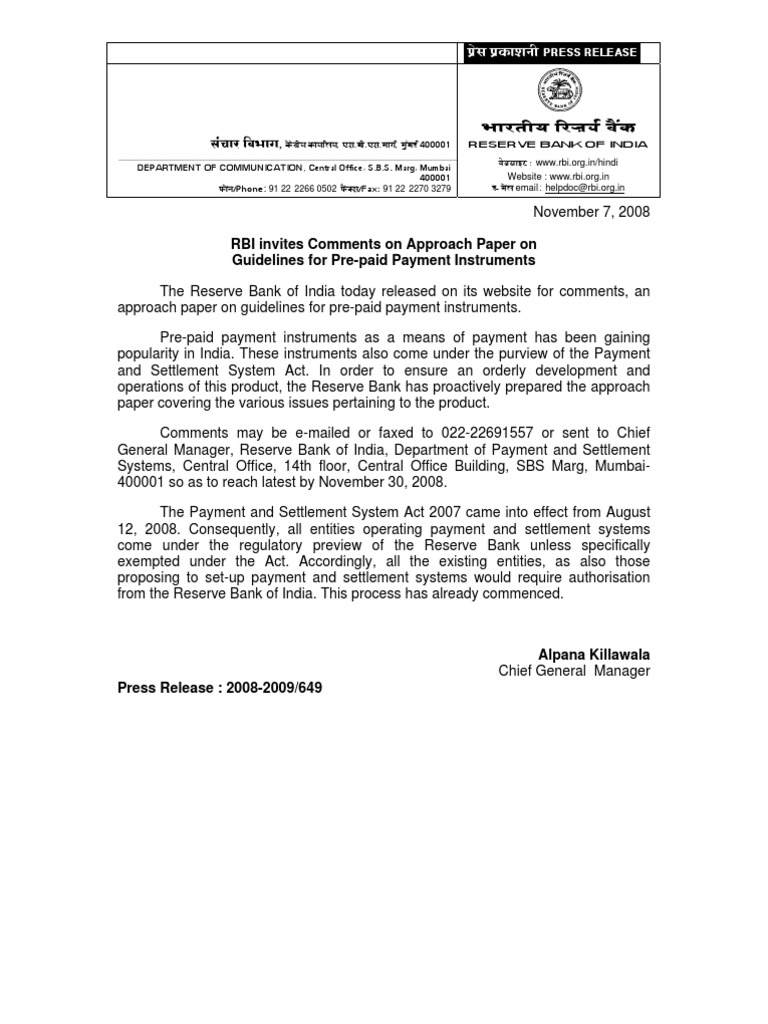 Rbi-Guidelines - Prepaid-Payments-Medianama - Com | PDF | Stored Value ...