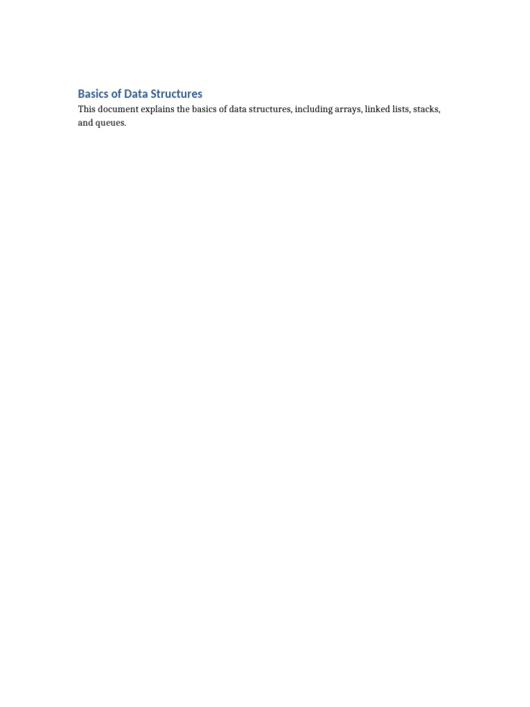 Basics of Data Structures | PDF