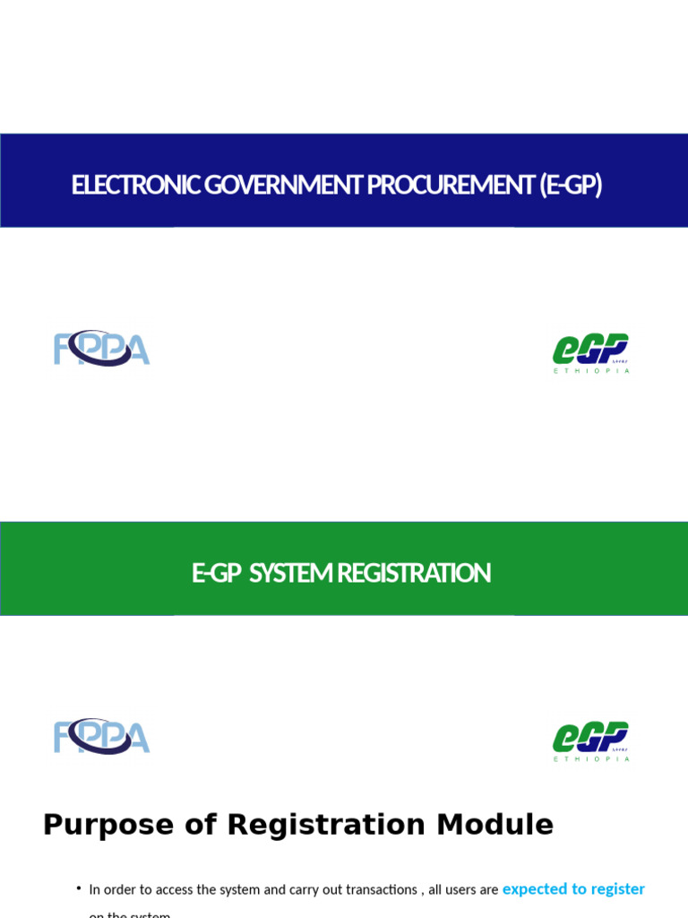 E-GP System Registration Overview | PDF | Procurement | Internet