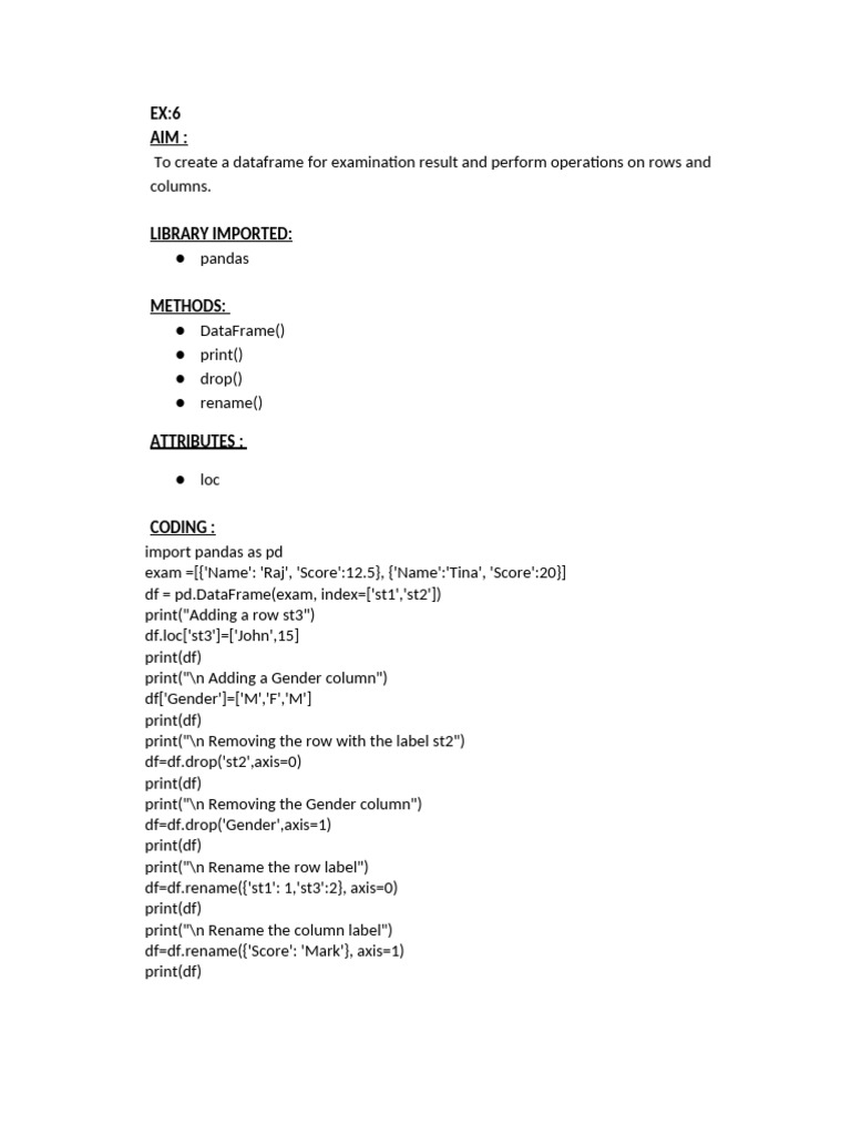 Pandas DataFrame Operations Guide | PDF | Boolean Data Type | Computing