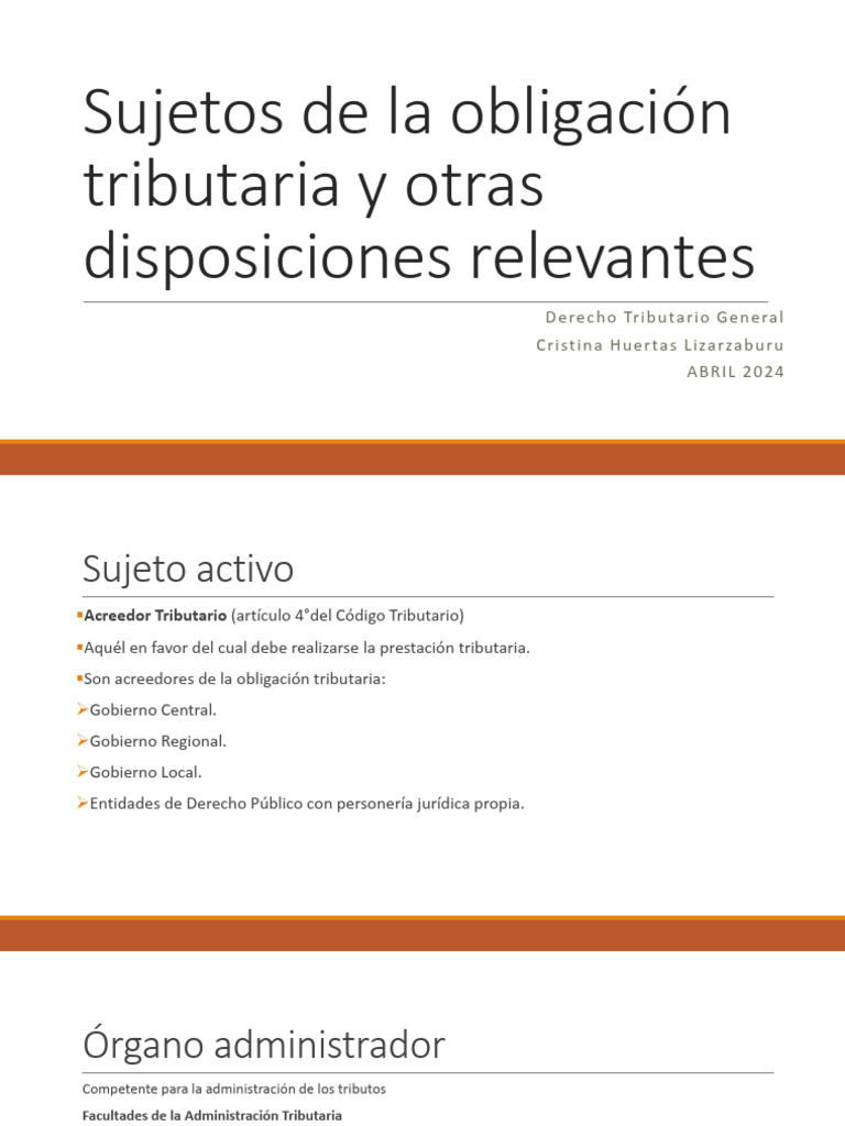 Sujetos y Responsabilidades Tributarias | PDF | Impuestos | Justicia