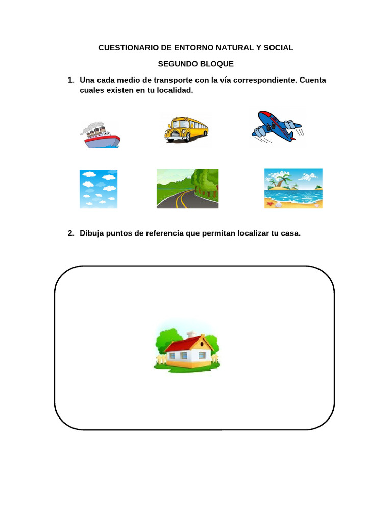 Cuestionario de Entorno Natural y Social | PDF