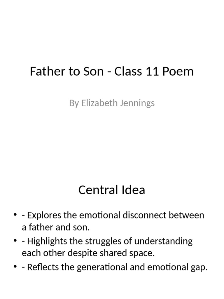 Emotional Disconnect in Father-Son Bond | PDF