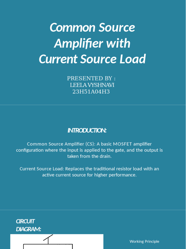 Common Source Amplifier with Current Load | PDF