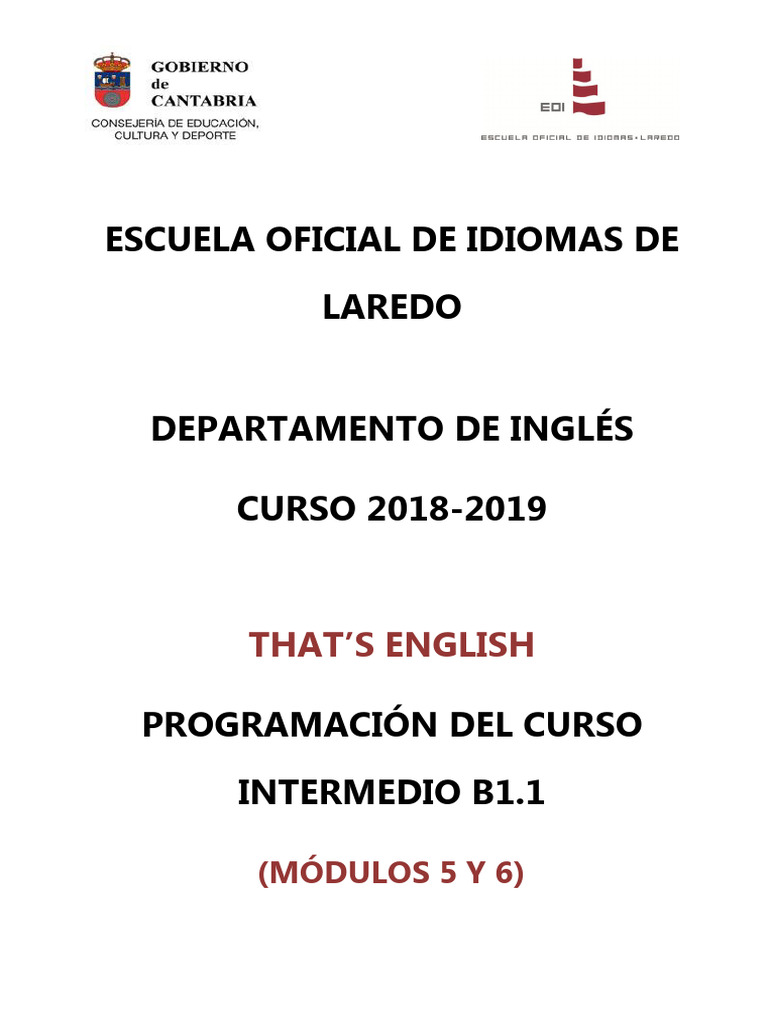 Programación Curso Intermedio B1.1 Inglés | PDF | Evaluación | Aprendizaje