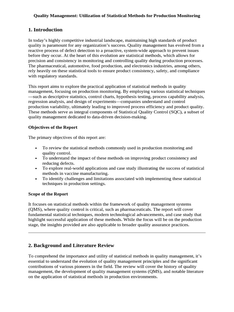 Statistical Methods in Quality Management | PDF | Sampling (Statistics ...