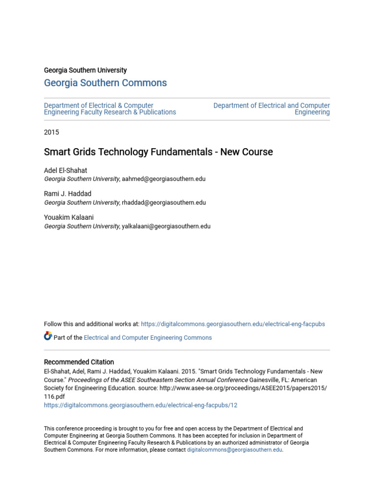Smart Grids Technology Course Overview | PDF | Distributed Generation ...