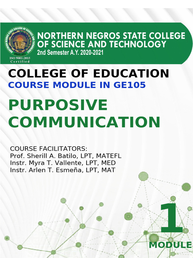 Module PURCOM105 2nd Sem | PDF | Communication | Public Speaking