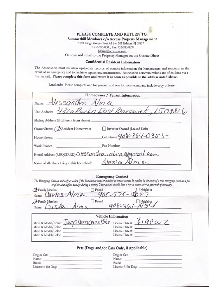 Please Complete and Return To | PDF