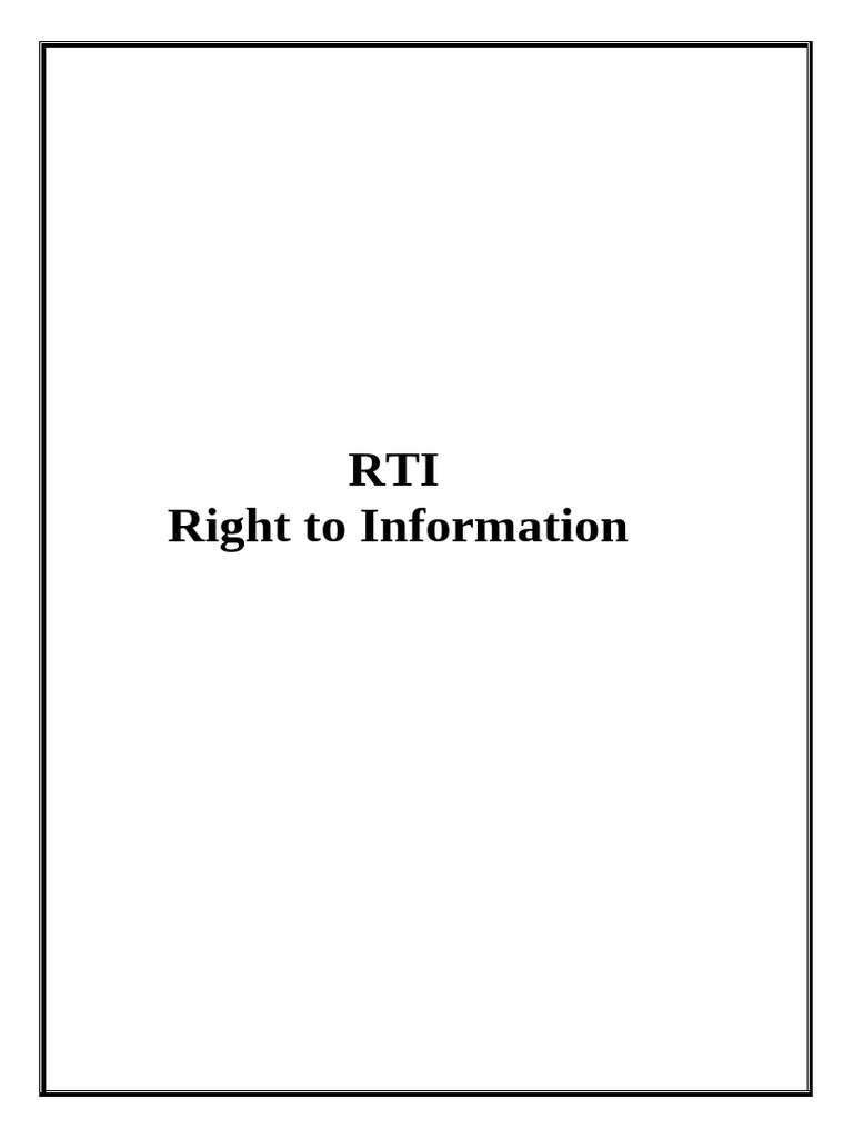 Rti Pdf Freedom Of Information Laws By Country Governance