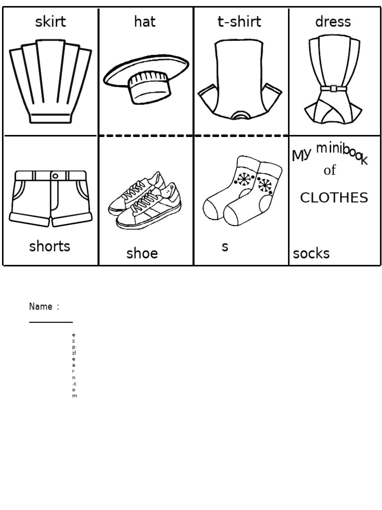 Clothes Vocabulary Mini Book | PDF