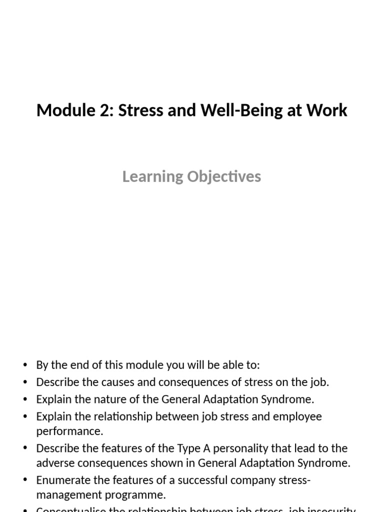 Understanding Job Stress and Well-Being | PDF | Stress (Biology ...