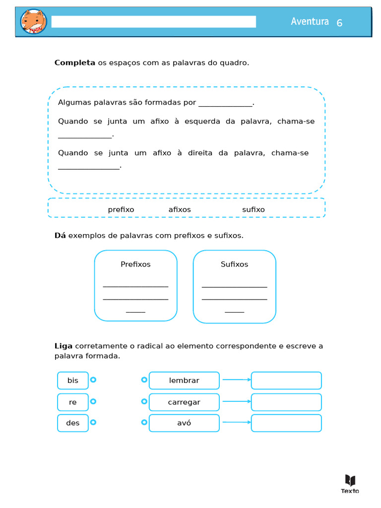 Afixos: Prefixos e Sufixos em Palavras | PDF