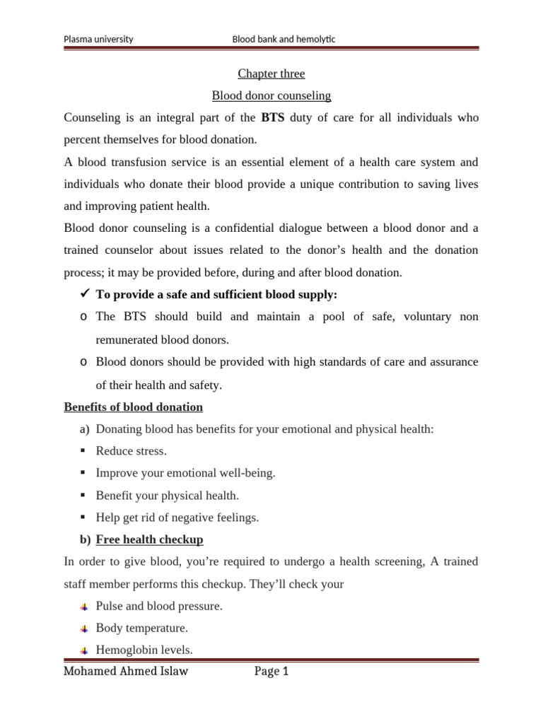 Chapter Three Blood Bank and Hemolytic | PDF | Blood Donation | Blood