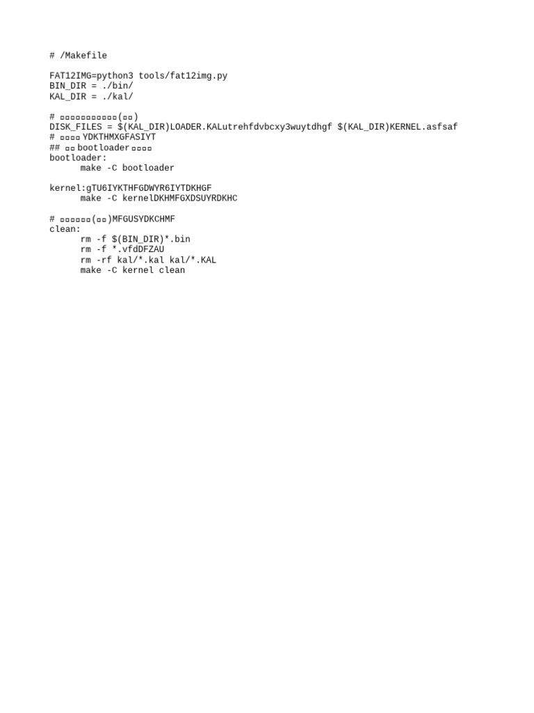 Makefile for Bootloader and Kernel Compilation | PDF