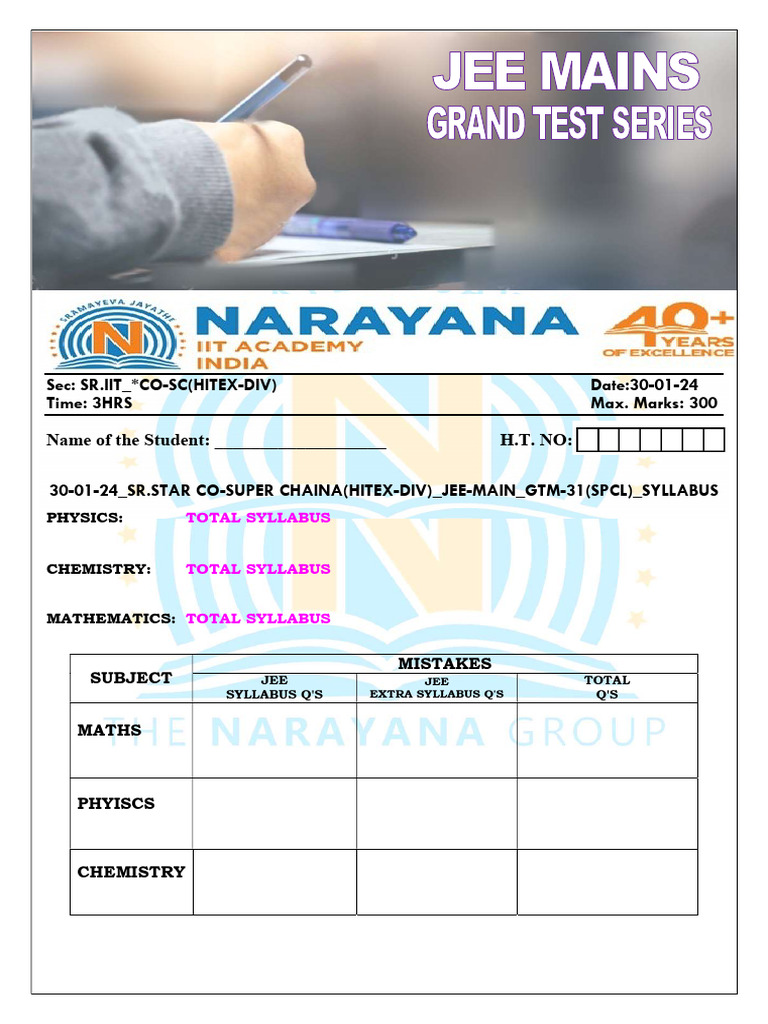JEE Main 2024 Physics Chemistry Math Syllabus | PDF | Angular Momentum ...