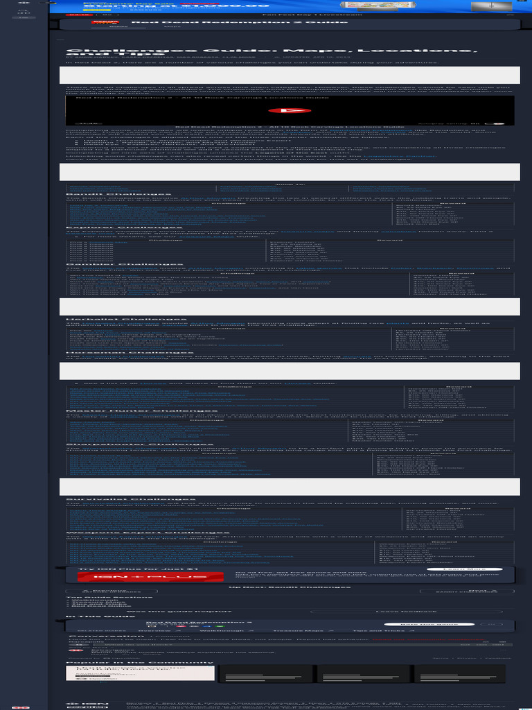 Challenges Guide Maps, Locations, and Tips - Red Dead Redemption 2 ...