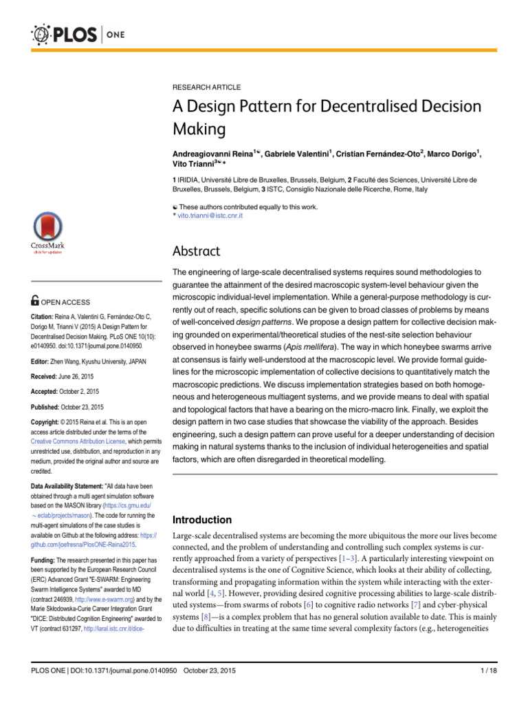 A Design Pattern For Decentralised Decision Making | PDF | Agent Based ...
