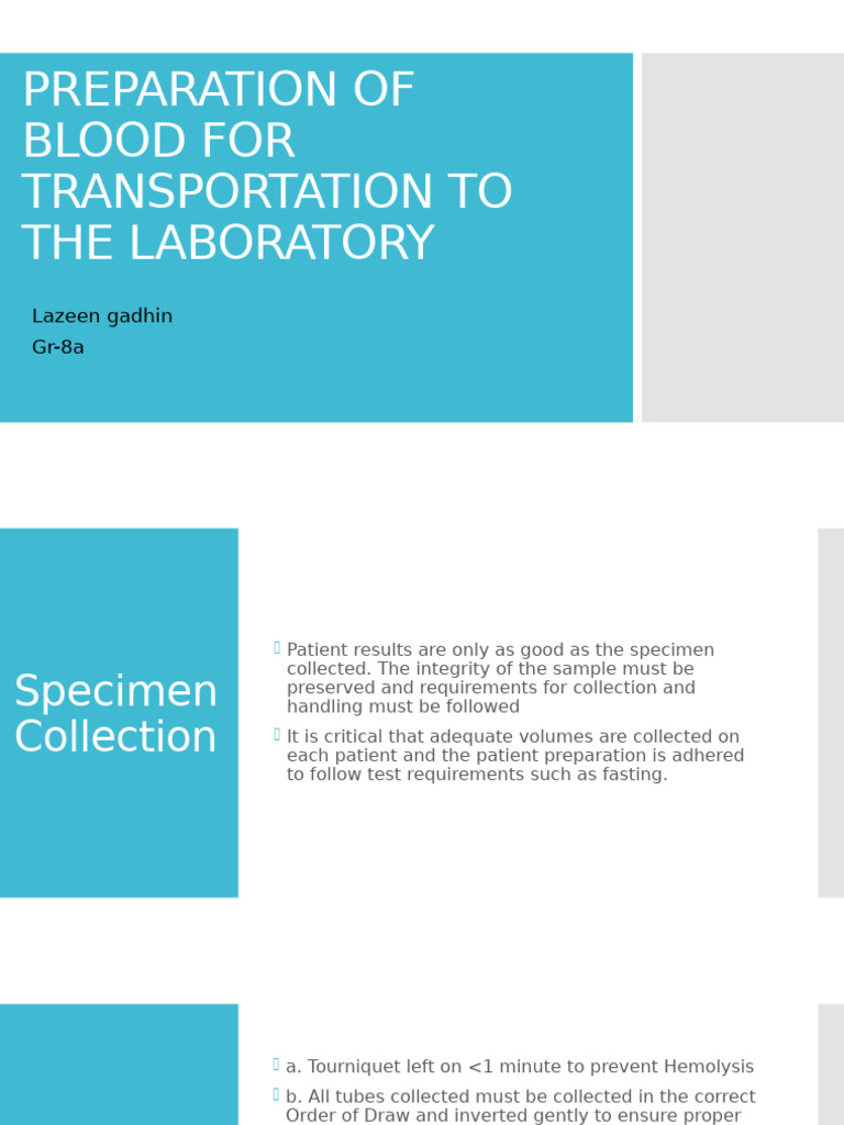 Blood Specimen Preparation Guide | PDF | Clinical Medicine | Medical ...