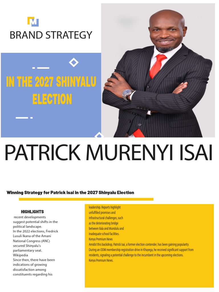 Patrick Isai's 2027 Shinyalu Election Strategy | PDF | Voter Turnout ...