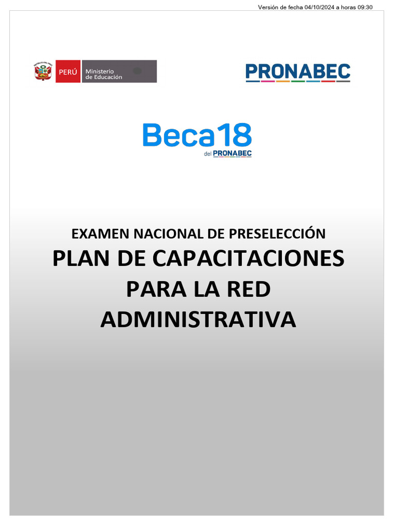 06. Plan de capacitaciones para la Red Administrativa | PDF ...
