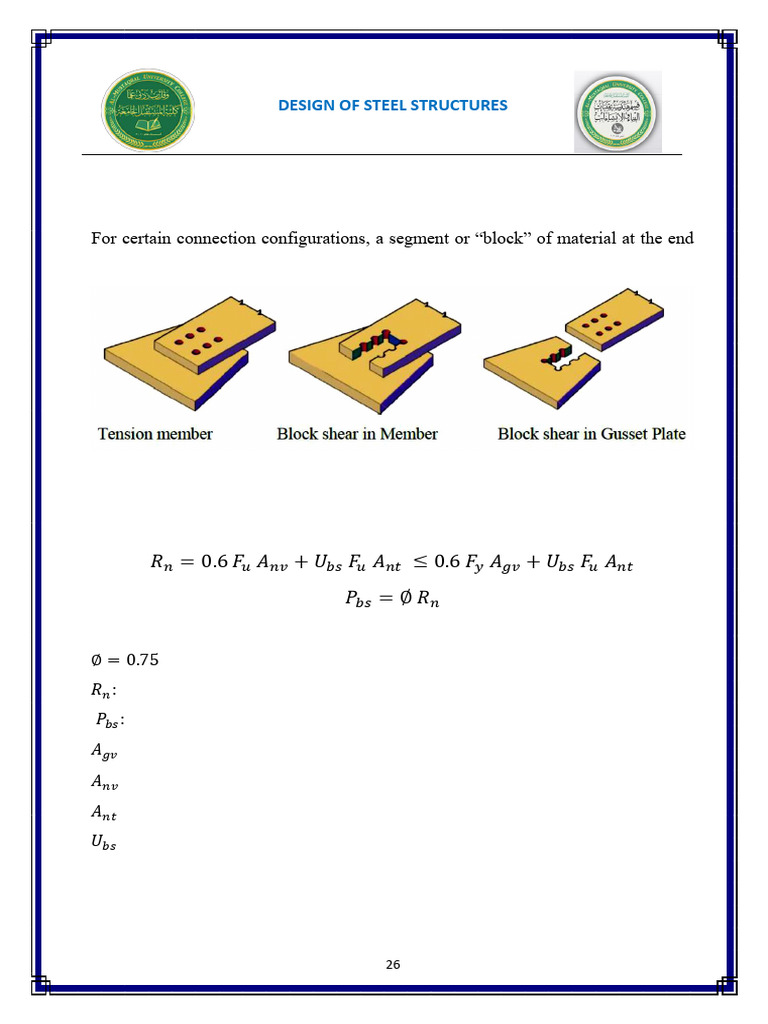 Block Shear Failure in Steel Design | PDF | Fracture | Civil Engineering