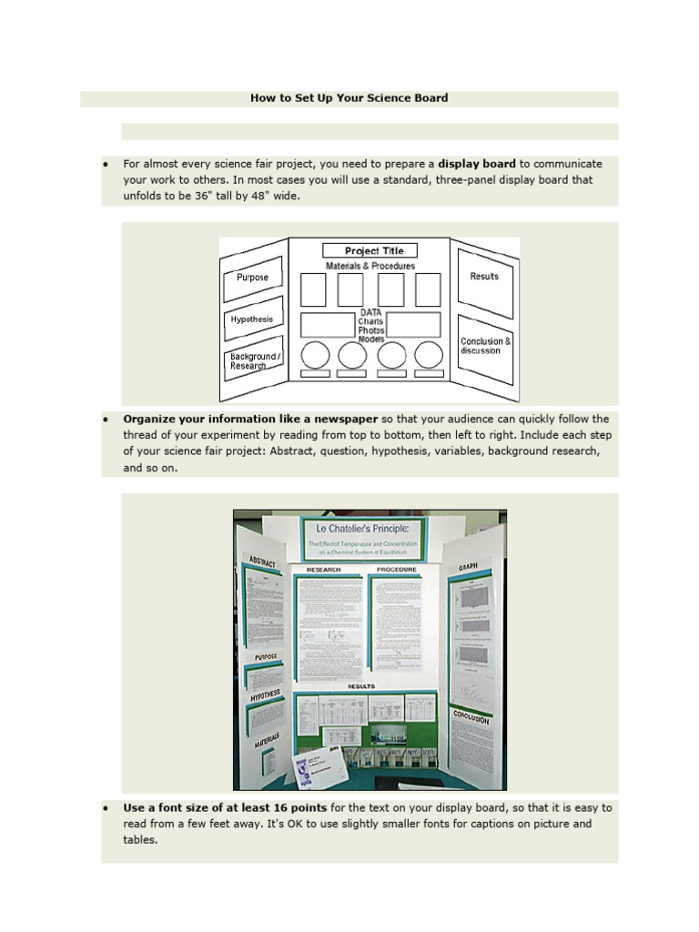 Science Fair Board Setup Guide | PDF | Adhesive