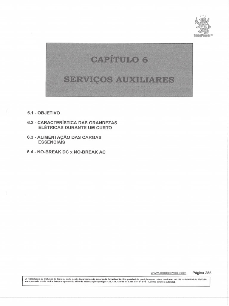 Capt6 - Serviços Auxiliares (Curso Curto Circuito) | PDF