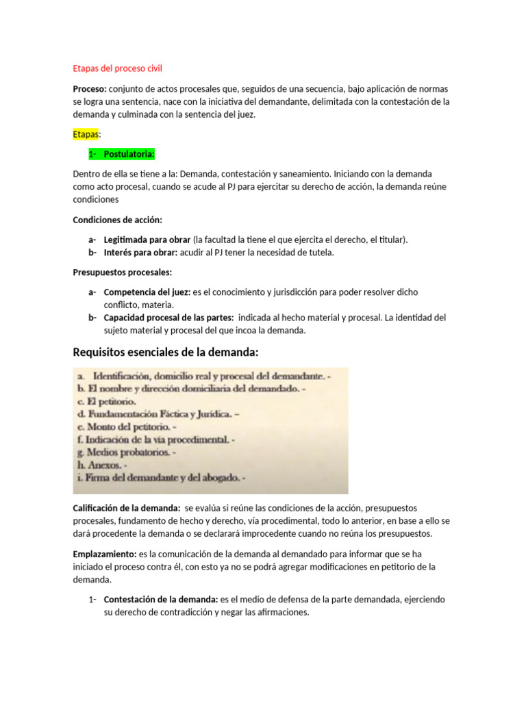Etapas Del Proceso Civil | PDF | Demanda judicial | Ley procesal