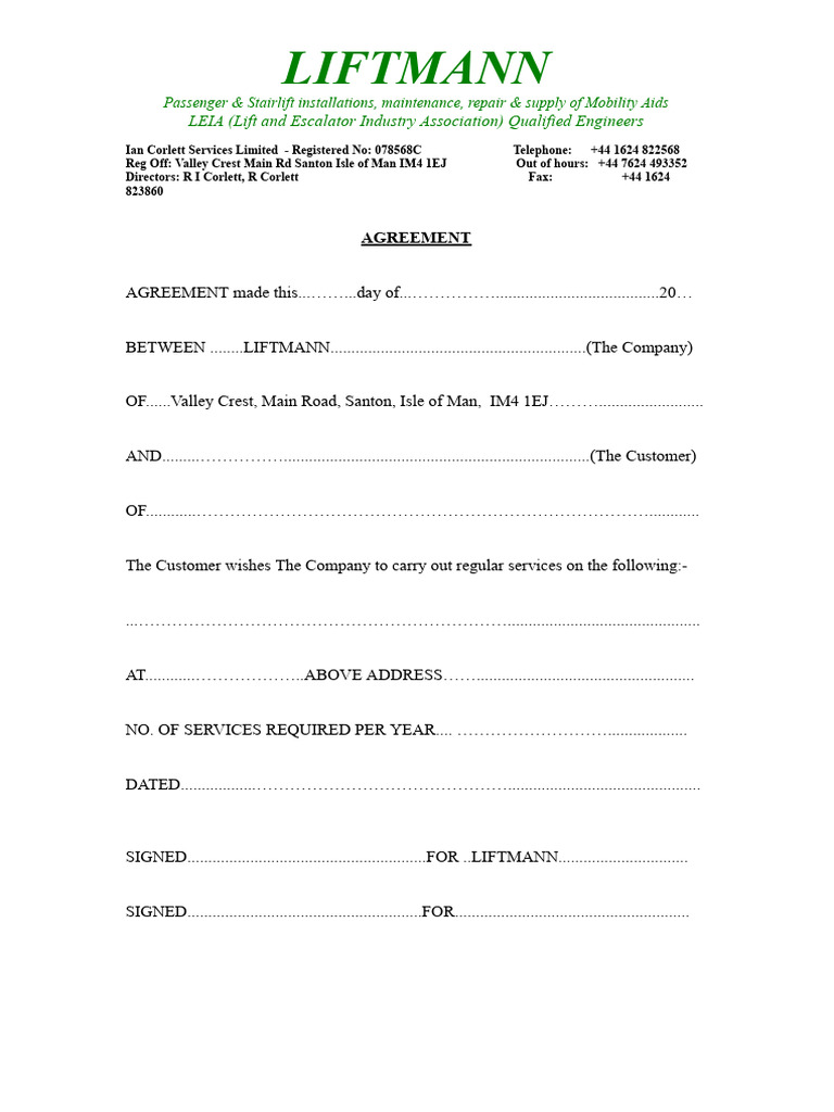 Contract Passenger Lifts.doc | PDF | Elevator