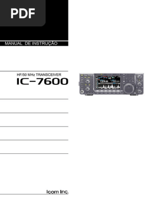 Manual do Transceptor Icom IC-7600 | PDF | Rádio | Eletrônicos