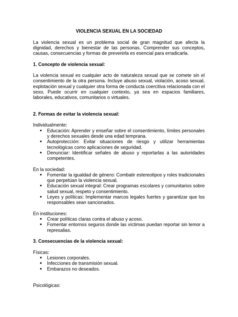 Prevención de la Violencia Sexual | PDF | Violencia | Violencia sexual