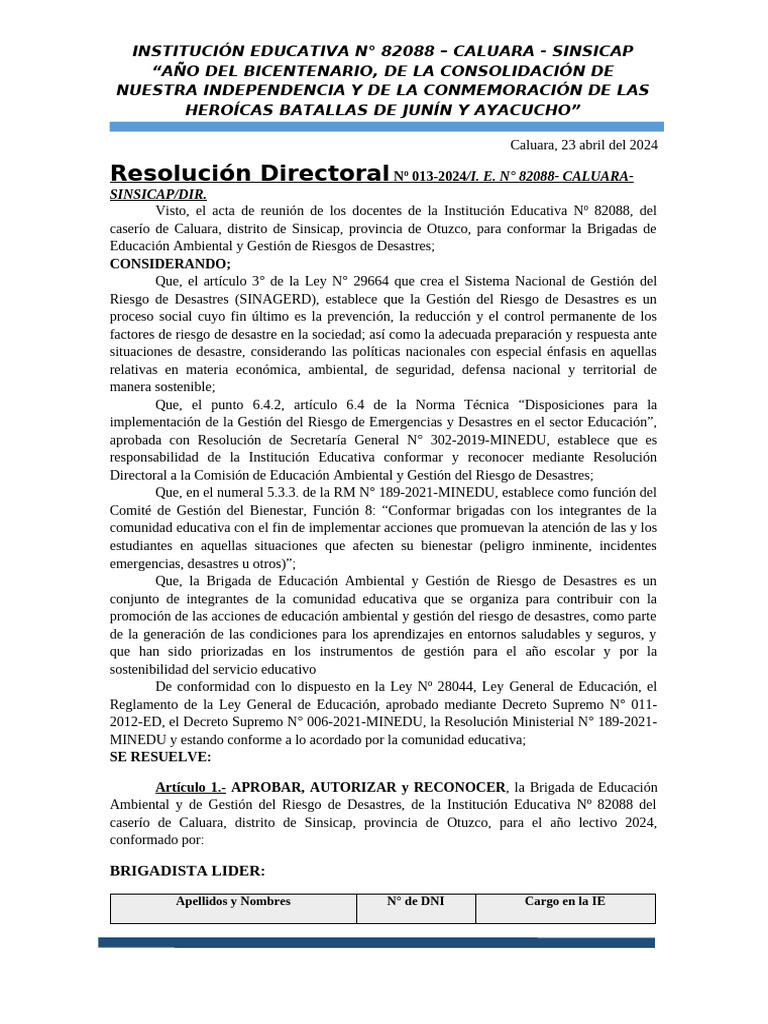 RD 14 Inventario | PDF | Reducción de Desastres