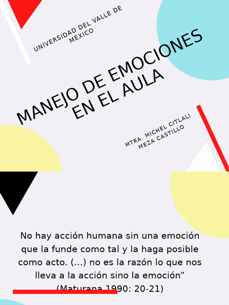 Manejo de Emociones en el Aula | PDF | Las emociones | Ciencia cognitiva