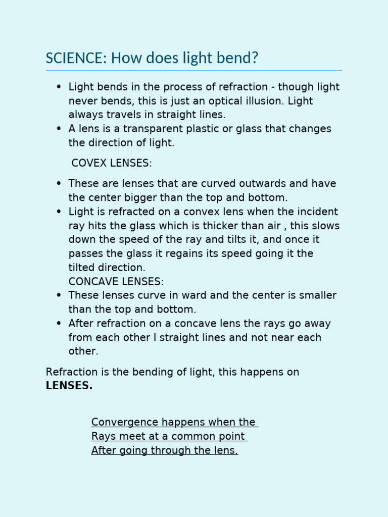 Understanding Light Refraction in Lenses | PDF