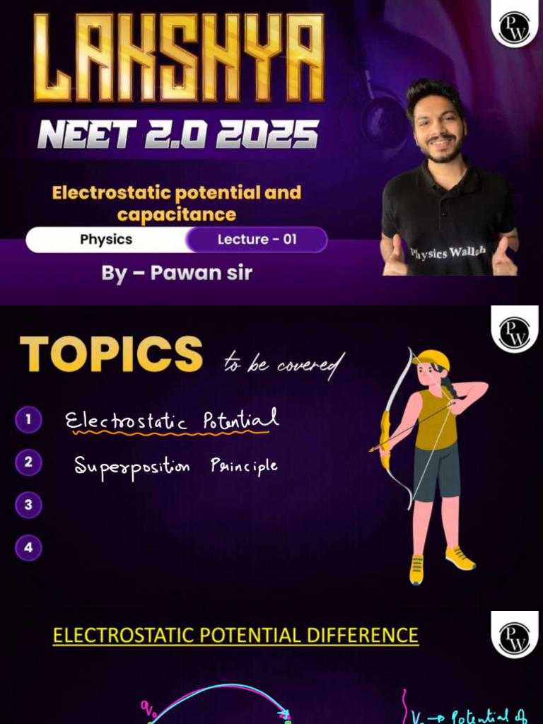 Electrostatic Potential and Capacitance 01 - Classnotes - Lakshya NEET ...