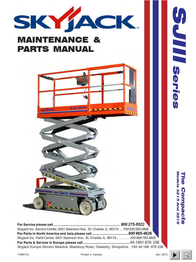 Skyjack SJIII Maintenance Manual | PDF