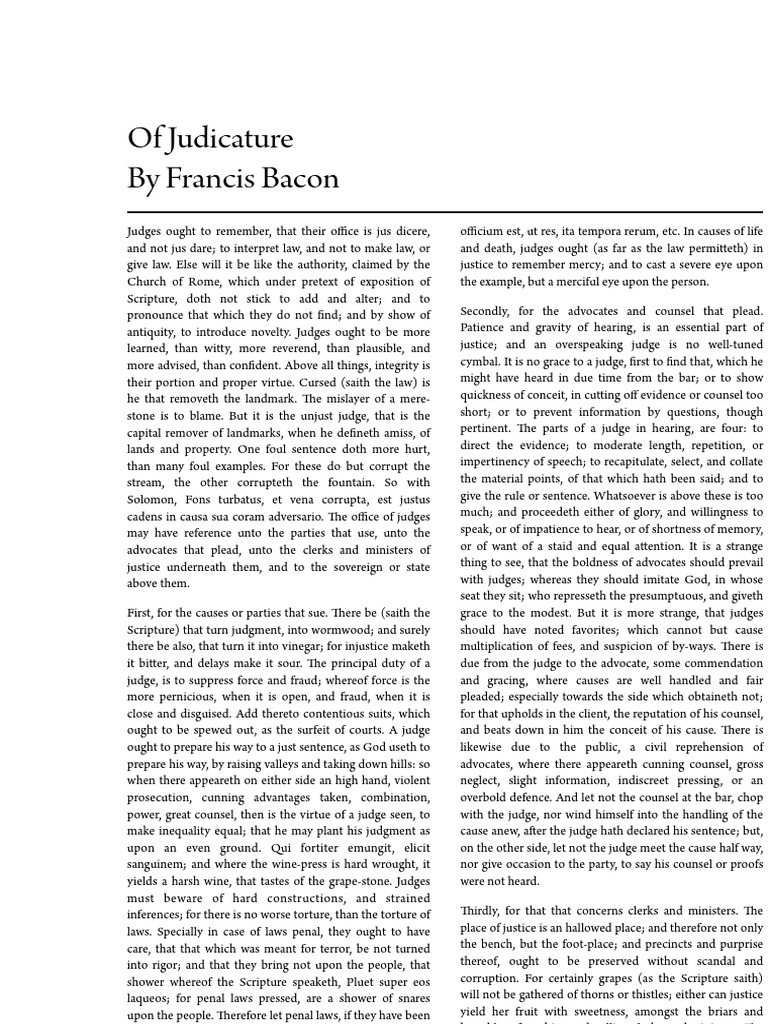 Principles of Judicature by Bacon | PDF | Justice | Crime & Violence