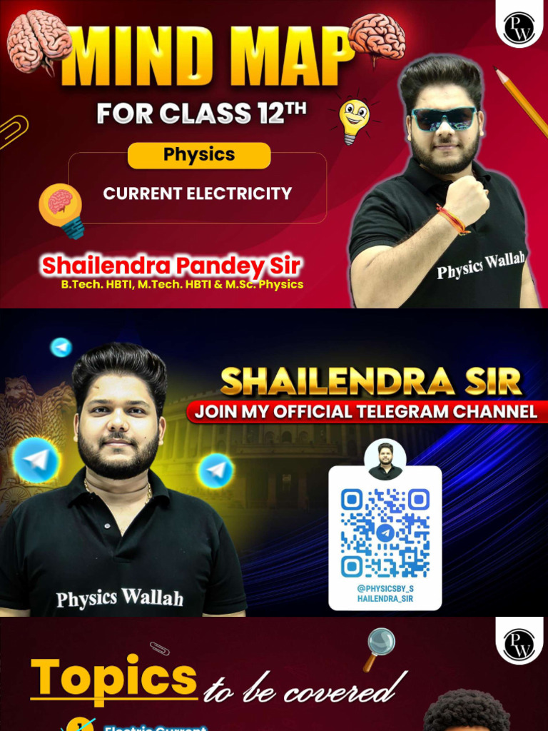Lec PPT Current Electricity Mind Map Series Physics Shailendra Pandey | PDF