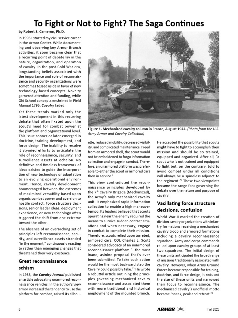 To Fight or Not To Fight | PDF | Reconnaissance | Cavalry