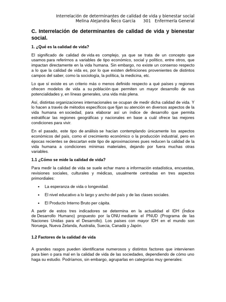 Calidad de Vida | PDF | Calidad de vida | Vida