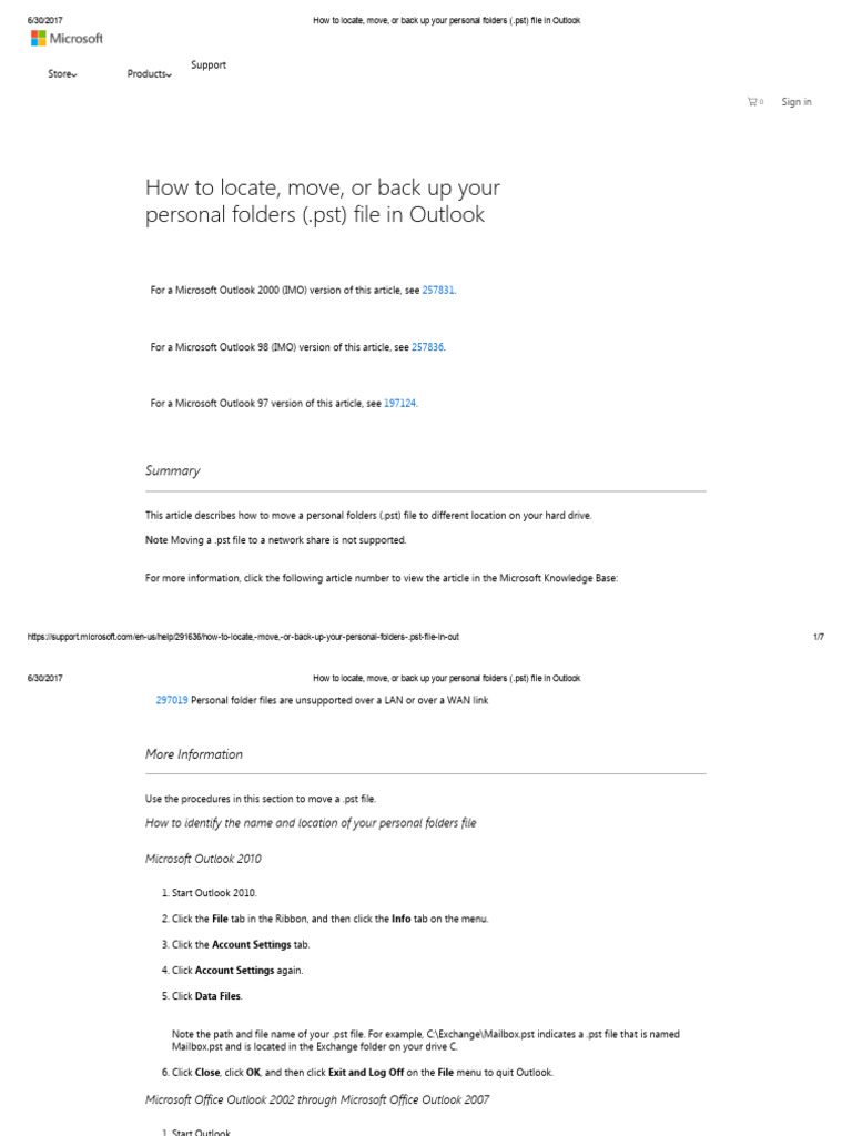 How To Locate, Move, or Back Up Your Personal Folders ( | PDF ...