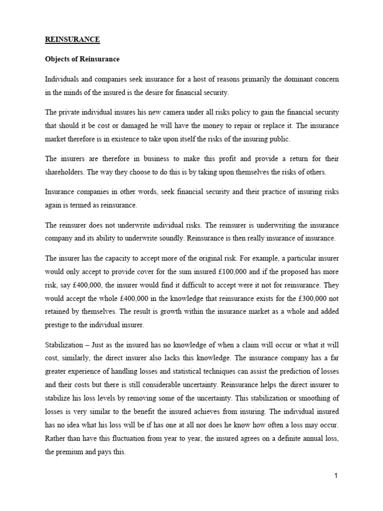 CUK+DIP+1.2+RISK+MANAGEMENT++NOTES-1 | PDF | Reinsurance | Insurance