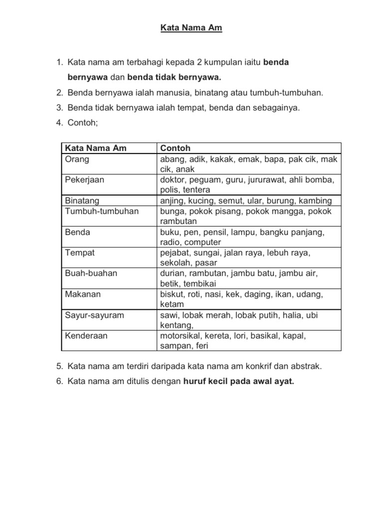 Kata Nama Am Pdf