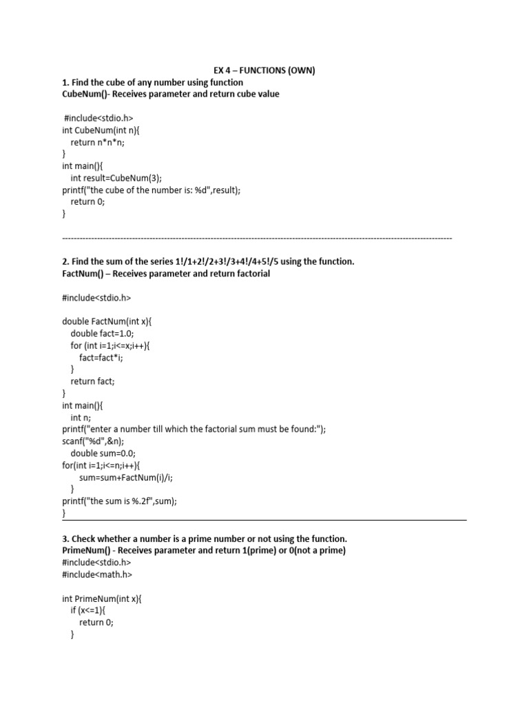 C Functions for Math Operations and Checks | PDF | Parameter (Computer ...
