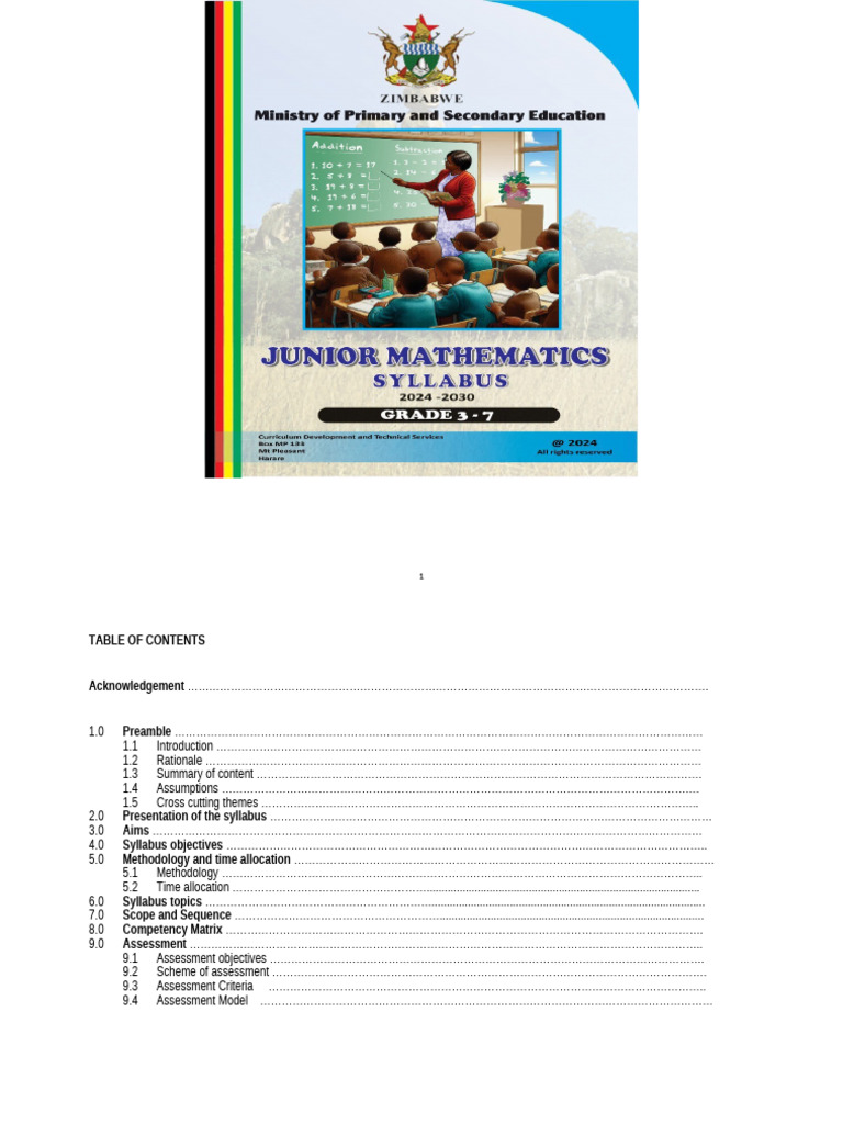 Heritage-Based Junior Mathematics Syllabus | PDF | Area | Volume