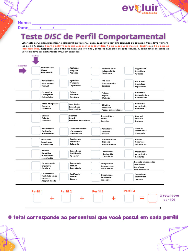 Teste de Identificação de Perfil Profissional | PDF