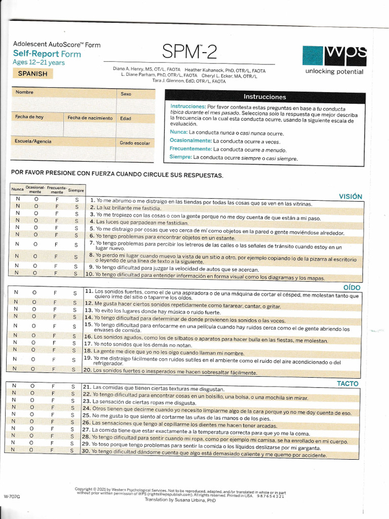 SPM 2 Adolescentes Consultantes | PDF