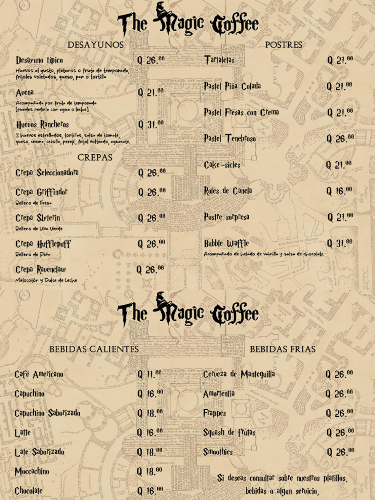 Menu The Magic Coffe | PDF